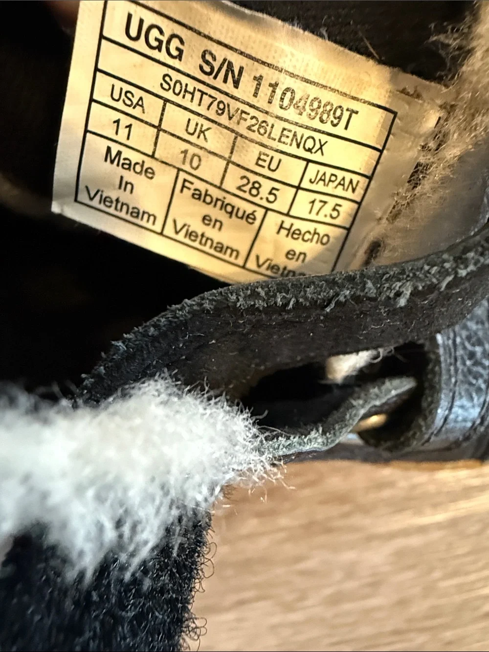 UGG Kids Black Velcro Boots
